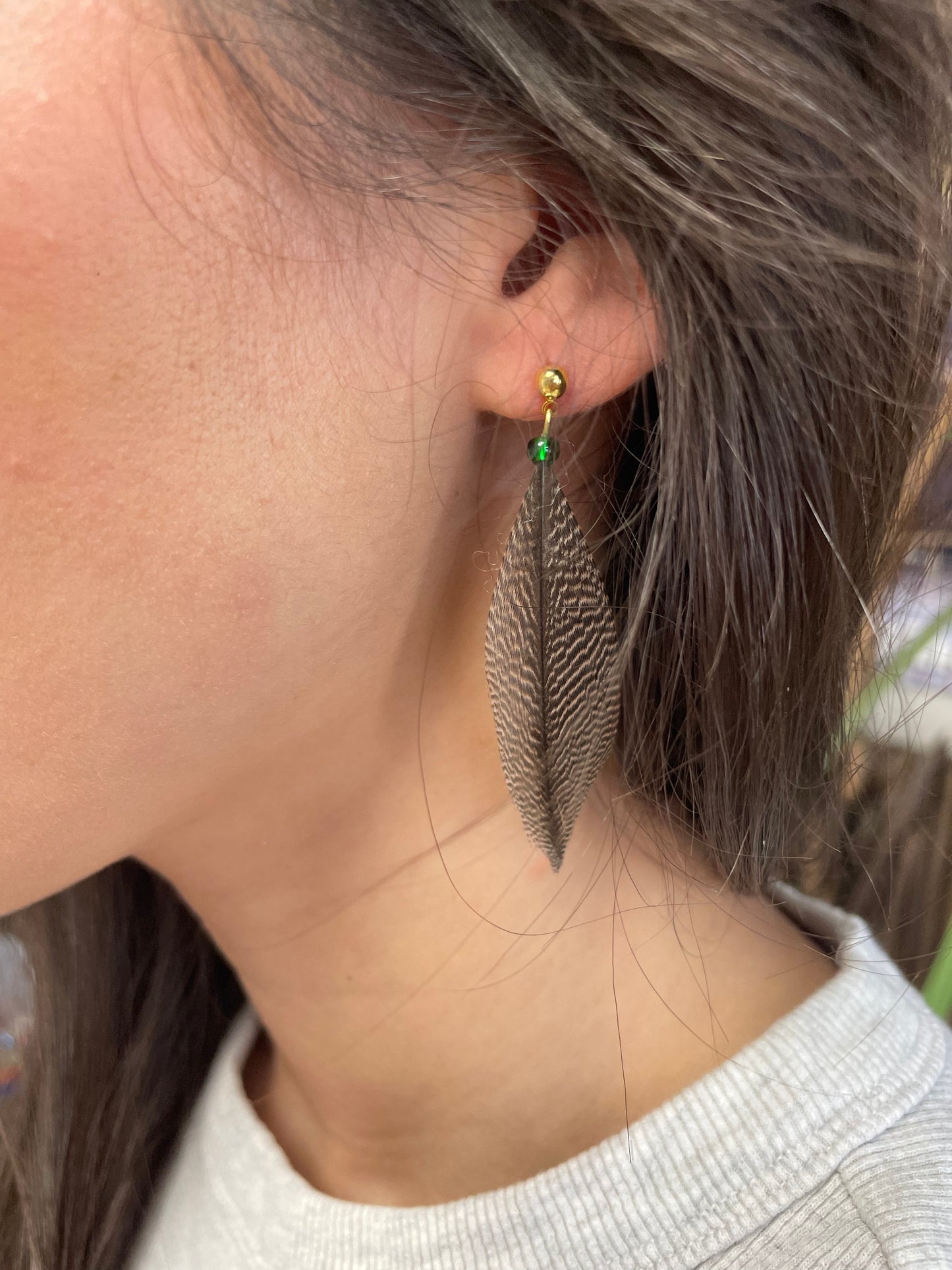 Widgeon Feather Earrings by Dakota Feather Creations