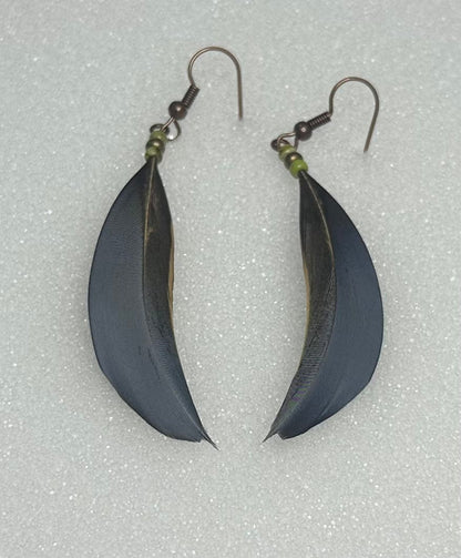 Cinnamon Teal Feather Earrings by Dakota Feather Creations