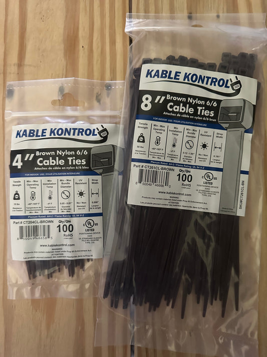 (100) Brown Cable Ties