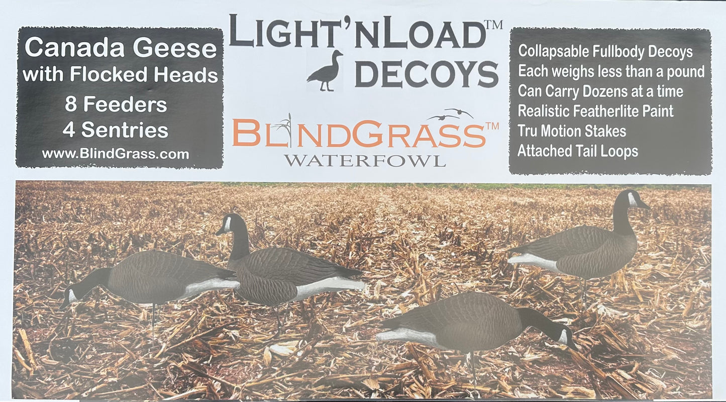 Light’N’Load Full-body Canada Geese Decoys with Flocked Head (12 Pack)