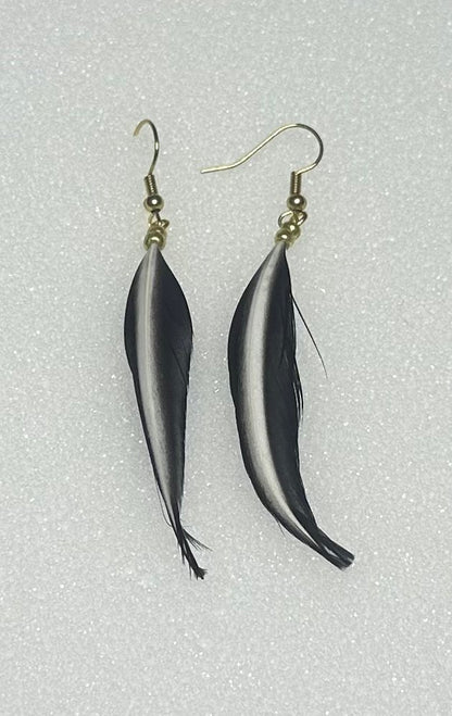 Hooded Merganser Feather Earrings by Dakota Feather Creations
