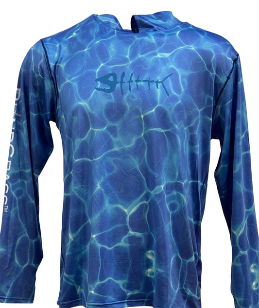 Lightweight Lycra Fishing Hoodie - Blue Water