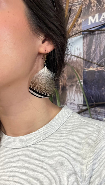 Wood Duck Feather Earrings by Dakota Feather Creations