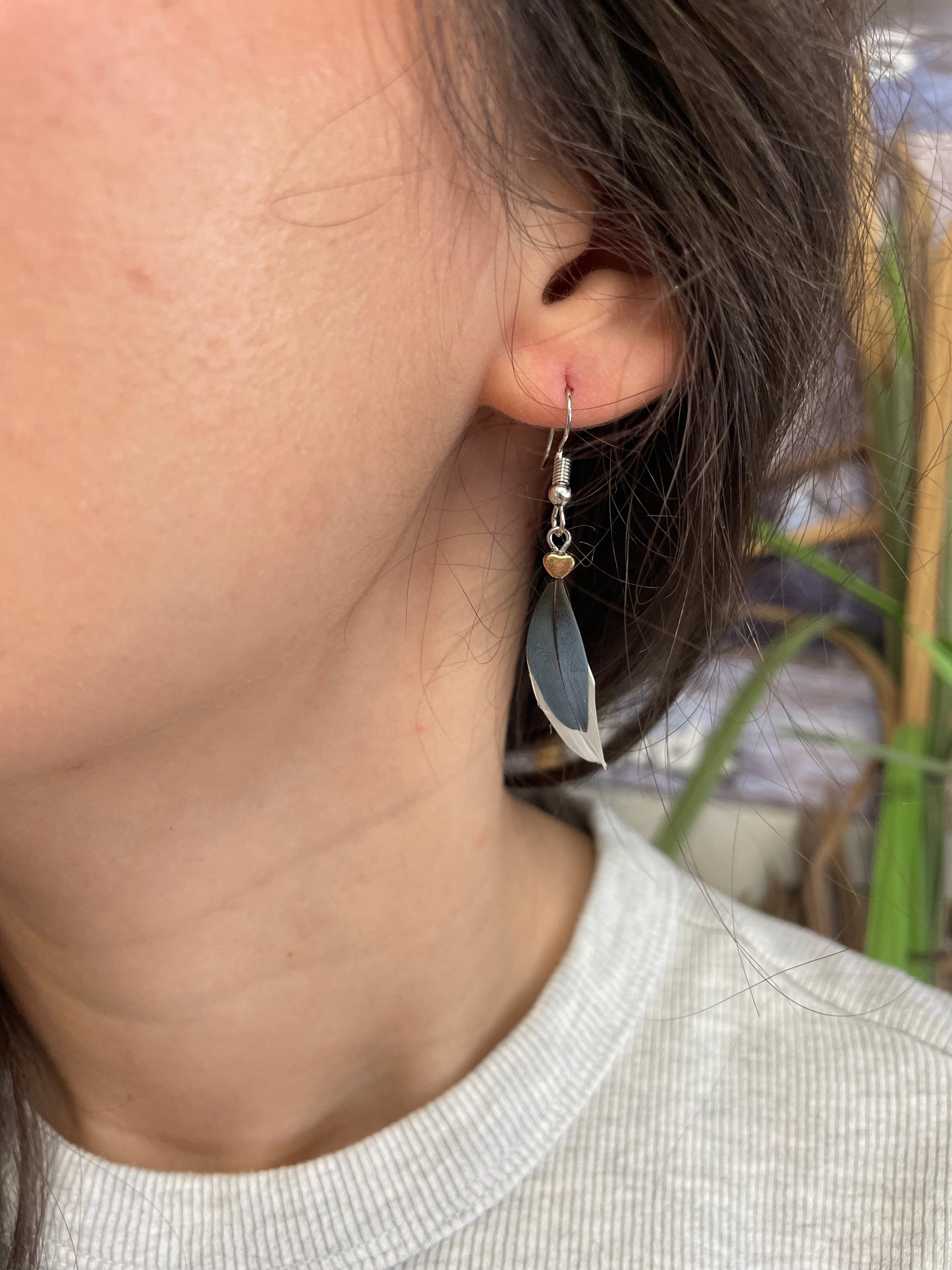 Blue-Winged Teal Feather Earrings by Dakota Feather Creations