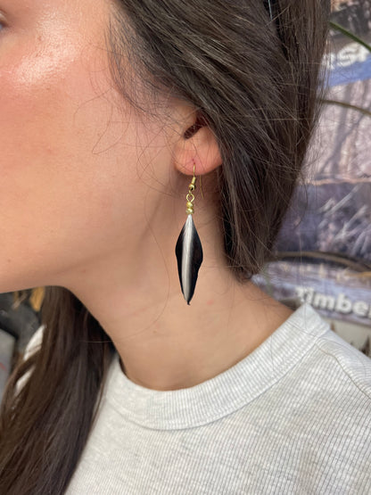 Hooded Merganser Feather Earrings by Dakota Feather Creations