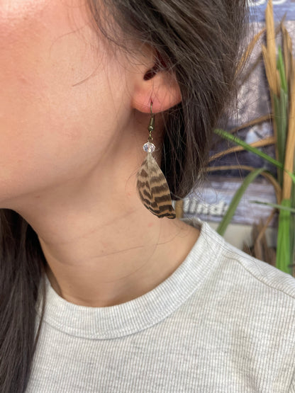 Blue-Winged Teal Feather Earrings by Dakota Feather Creations